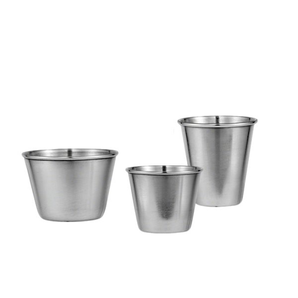 Sauce Dish Stainless Steel 201  Rimmed Sauce Cup  45mL,70mL,75mL, Reusable Condiment Cups for  Restaurant