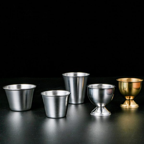 Sauce Dish Stainless Steel 201  Rimmed Sauce Cup  45mL,70mL,75mL, Reusable Condiment Cups for  Restaurant - 图片 2
