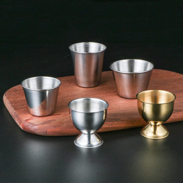 Sauce Dish Stainless Steel 201  Rimmed Sauce Cup  45mL,70mL,75mL, Reusable Condiment Cups for  Restaurant - 图片 3