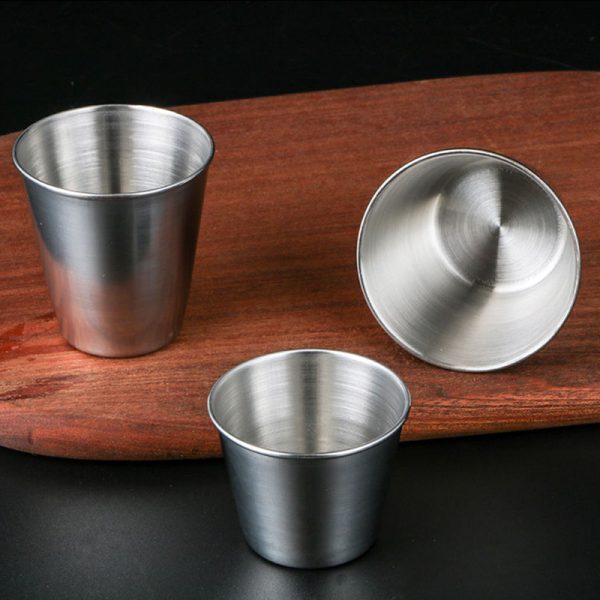 Sauce Dish Stainless Steel 201  Rimmed Sauce Cup  45mL,70mL,75mL, Reusable Condiment Cups for  Restaurant - 图片 4