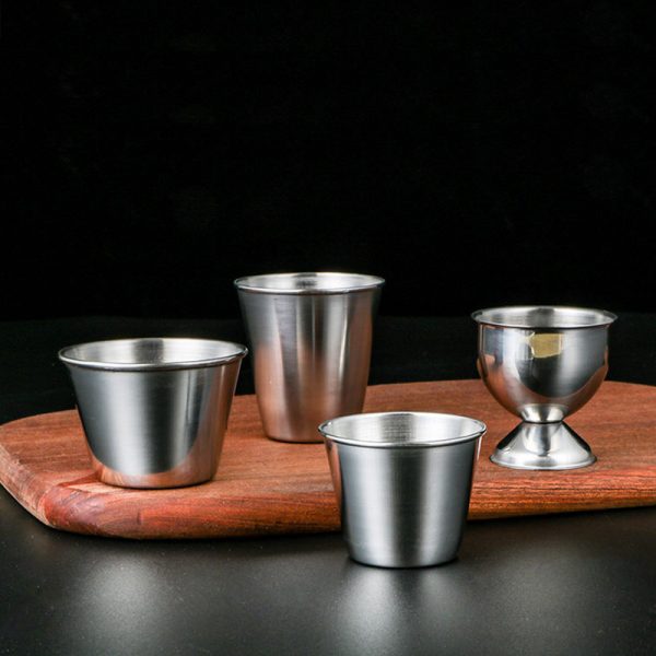 Sauce Dish Stainless Steel 201  Rimmed Sauce Cup  45mL,70mL,75mL, Reusable Condiment Cups for  Restaurant - 图片 5
