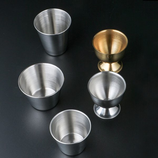 Sauce Dish Stainless Steel 201  Rimmed Sauce Cup  45mL,70mL,75mL, Reusable Condiment Cups for  Restaurant - 图片 6