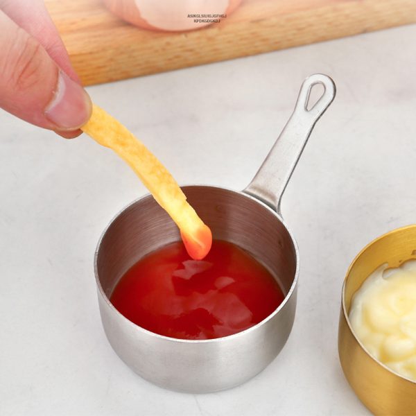 Stainless Steel 304 Dipping Sauce Cup,  Sauce  Bowls With Handle Commercial Grade  Condiment cups ,3 Size 60mL 80mL 125mL - 图片 5