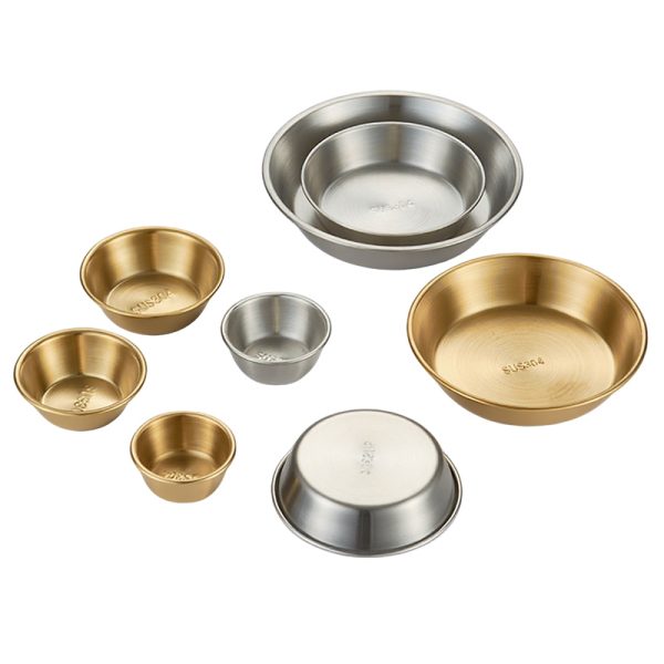 Sauce Dish Stainless Steel 304  Round Seasoning  Bowls Mini Appetizer Plates, Sushi Dipping Bowl  for  Restaurant