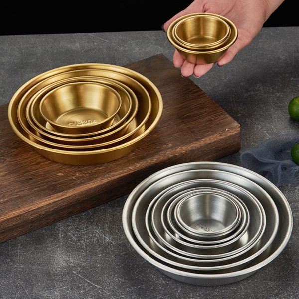 Sauce Dish Stainless Steel 304  Round Seasoning  Bowls Mini Appetizer Plates, Sushi Dipping Bowl  for  Restaurant - 图片 5