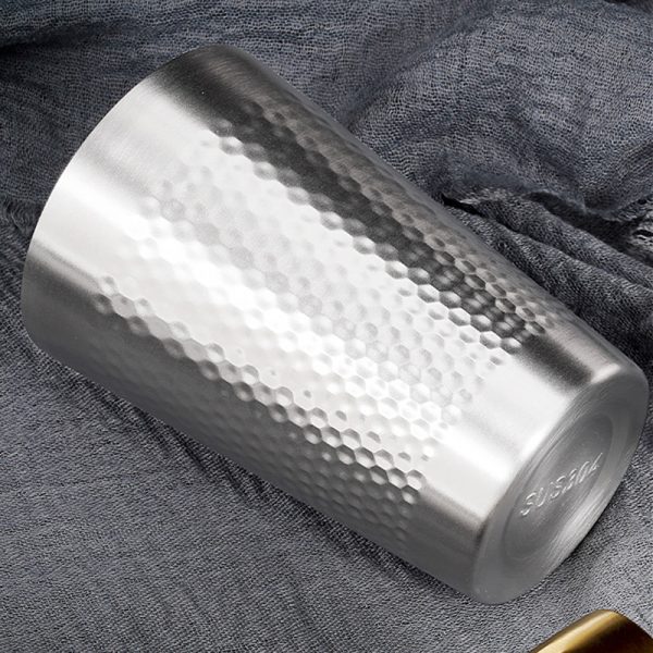 Double Layer Diamond Cup ,Stainless Steel 304 Beer Cup Golden,175mL，260mL,300mL,350mL,450mL, Metal Drinking Glasses  for  Restaurant - 图片 6