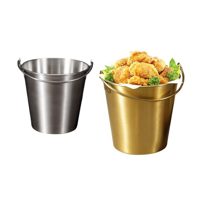 304 Stainless Steel Snack Bucket, Beer Ice Bucket, Champagne Bucket, French Fries Bucket, Fried Chicken Bucket For Bars