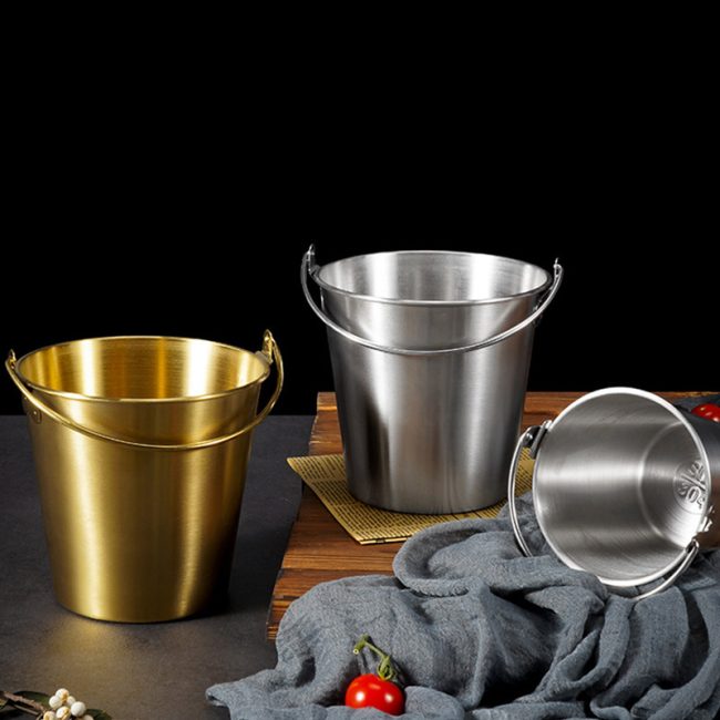 304 Stainless Steel Snack Bucket, Beer Ice Bucket, Champagne Bucket, French Fries Bucket, Fried Chicken Bucket For Bars - Image 5