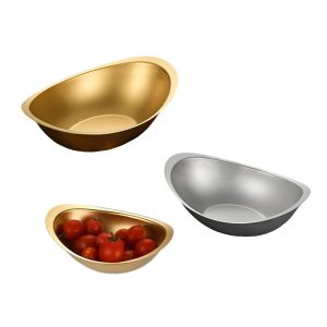 304 Stainless Steel Yuanbao Bowl, Salad Bowl, Cold Dish, Snack Bowl, Boat Shaped Korean Style Dessert Bowl For Restaurant