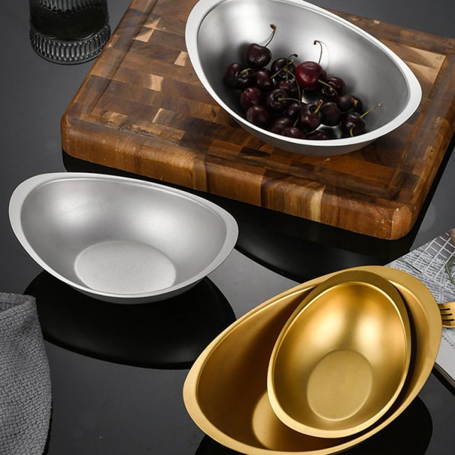 304 Stainless Steel Yuanbao Bowl, Salad Bowl, Cold Dish, Snack Bowl, Boat Shaped Korean Style Dessert Bowl For Restaurant - Image 3