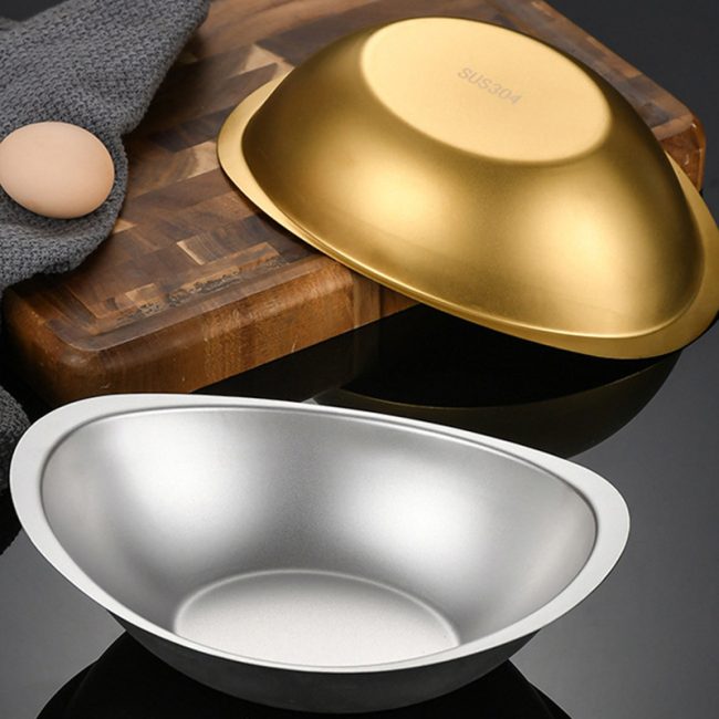 304 Stainless Steel Yuanbao Bowl, Salad Bowl, Cold Dish, Snack Bowl, Boat Shaped Korean Style Dessert Bowl For Restaurant - Image 4