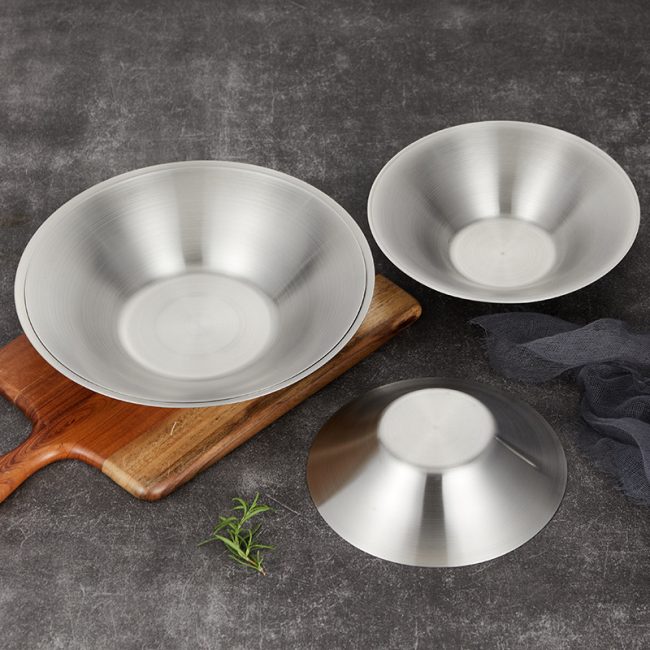 Stainless steel 201 Pasta Bowl, Korean  Rice Mixing Bowl Golden, Commercial Fruit Salad Bowl For Restaurant - Image 5