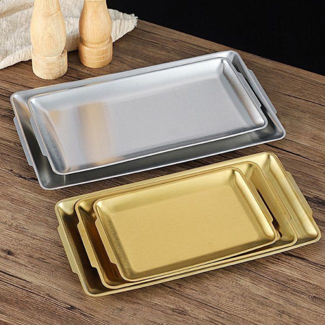 Stainless steel 201 Rectangular Barbecue Plate ，Korean Style Commercial Flat Plate For Restaurant - Image 6