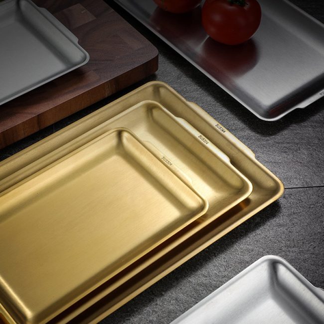 Stainless steel 304 Rectangular Barbecue Plate ，Snack Plate，Korean Style Commercial Flat Plate For Restaurant - Image 6