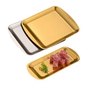 Stainless Steel 201 Square Multi Purpose Plate,Rectangular Barbecue Plate ,Snack Plate For Restaurant