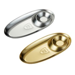 Stainless Steel 304 Dumpling Plate ,Rectangle Barbecue Plate,Snack Plate Golden,French Fry Plate For Restaurant