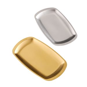 Stainless Steel 201 Square Round Plate,Barbecue Plate,Snacks Plate, Fruit Plate For Restaurant
