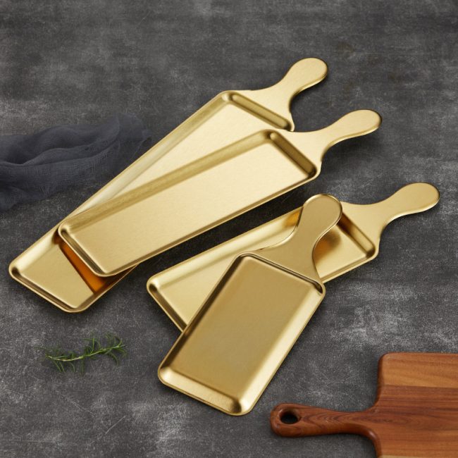 Stainless Steel 201 Handle Rectangle Multi Purpose Plate,Barbecue Plate,Steak Plate,Tableware For Restaurant - Image 3