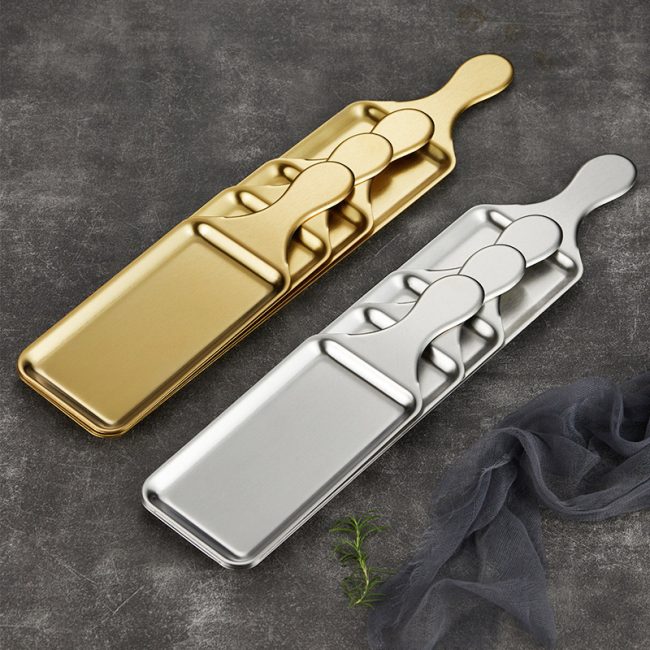 Stainless Steel 201 Handle Rectangle Multi Purpose Plate,Barbecue Plate,Steak Plate,Tableware For Restaurant - Image 4