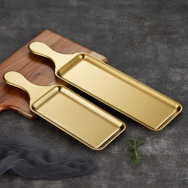 Stainless Steel 201 Handle Rectangle Multi Purpose Plate,Barbecue Plate,Steak Plate,Tableware For Restaurant - Image 8
