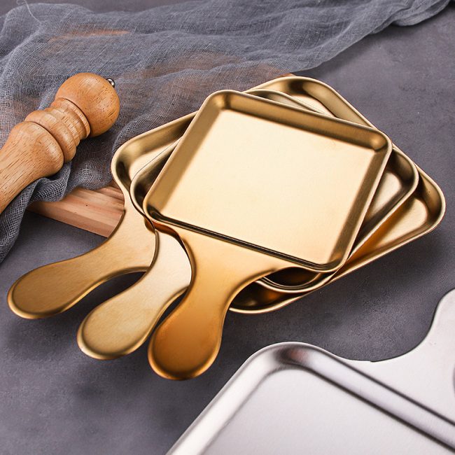 Stainless Steel 201 Handle Square Multi Purpose Plate,Barbecue Plate,Steak Plate,Tableware For Restaurant - Image 3