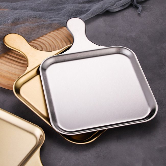 Stainless Steel 201 Handle Square Multi Purpose Plate,Barbecue Plate,Steak Plate,Tableware For Restaurant - Image 4