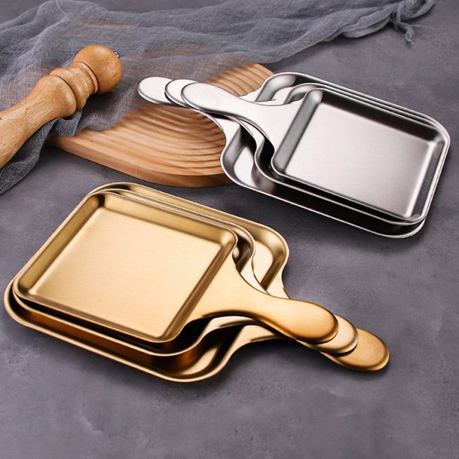 Stainless Steel 201 Handle Square Multi Purpose Plate,Barbecue Plate,Steak Plate,Tableware For Restaurant - Image 5