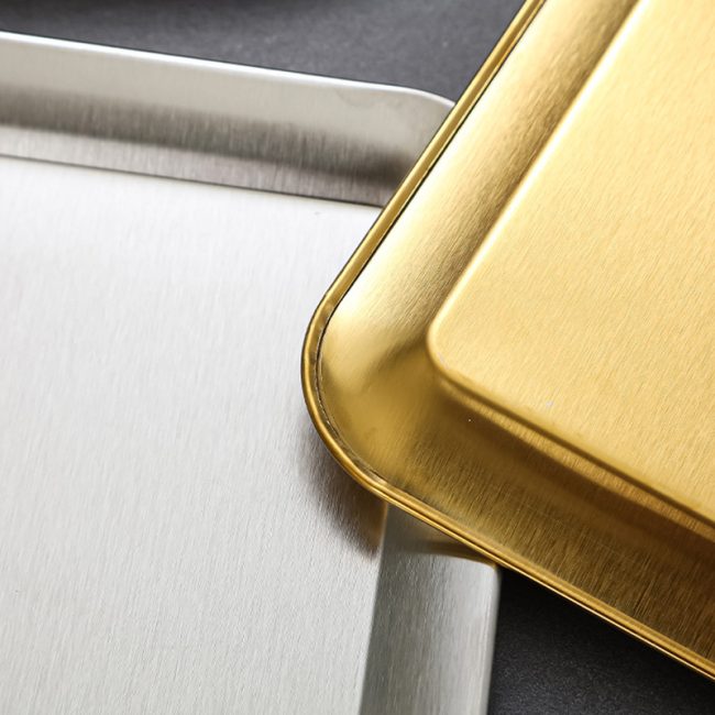 Stainless Steel 201 Dim Sum Plate,Barbecue Plate,Snack Plate,French Fry Plate Golden,Tableware For Restaurant - Image 6