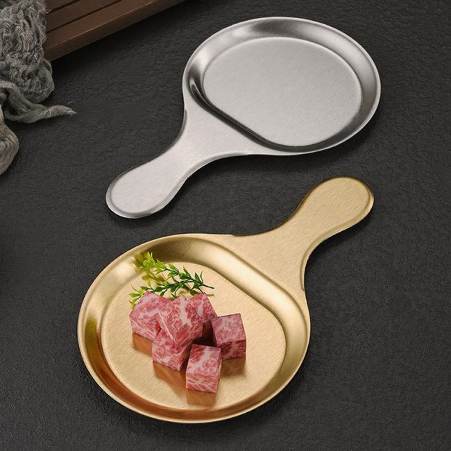 Stainless Steel 201 Handle Round Multi Purpose Plate,Pizza Pan,Steak Plate,Tableware For Restaurant - Image 2