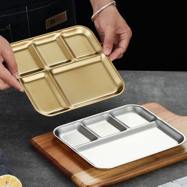 Stainless Steel 304 Divided Seasoning Plate,Dinner Plate,Dipping Sauce Dish,Tableware For Restaurant - Image 5