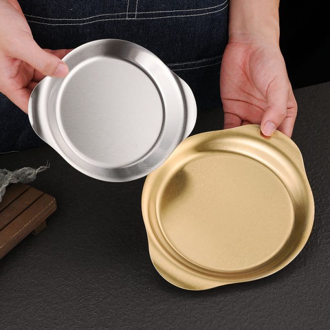 Stainless Steel 201 Butterfly Binaural Plate Golden,Pasta Dish,Fried Chicken Plate, Tableware For Restaurant,Wholesale - Image 4