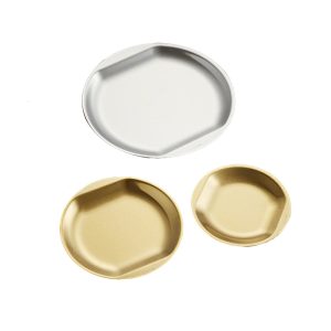 Stainless Steel 304 Korean Style Snack Plate Golden,Kimchi Plate,Sauce Dish,Seasoning Dish,Tableware For Restaurant