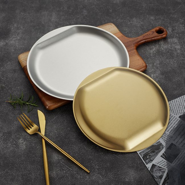 Stainless Steel 304 Korean Style Snack Plate Golden,Kimchi Plate,Sauce Dish,Seasoning Dish,Tableware For Restaurant - Image 4