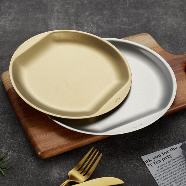 Stainless Steel 304 Korean Style Snack Plate Golden,Kimchi Plate,Sauce Dish,Seasoning Dish,Tableware For Restaurant - Image 5
