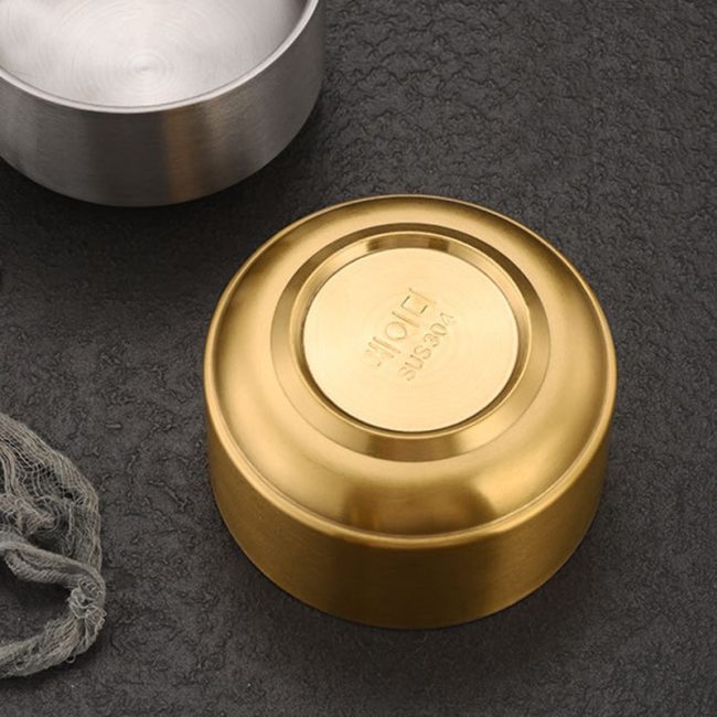 Stainless Steel 304 Double Layer Soup Bowl Golden,Rice Bowl,Sauce Bowl,Tableware For Restaurant - 图片 3