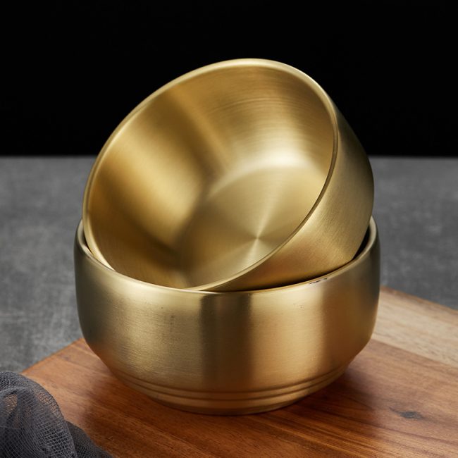 Stainless Steel 304 Double Layer Rice Bowl With Lid,Kimchi Bowl,Soup Bowl,Tableware For Restaurant - 图片 3