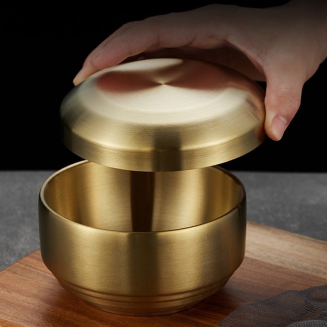 Stainless Steel 304 Double Layer Rice Bowl With Lid,Kimchi Bowl,Soup Bowl,Tableware For Restaurant - 图片 6