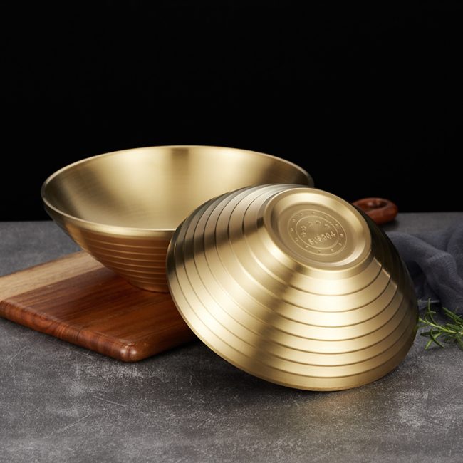 Stainless Steel 304 Double Layer Trumpet Bowl,Korean Style Noodle Bowl,Soup Bowl,Tableware For Restaurant - 图片 4