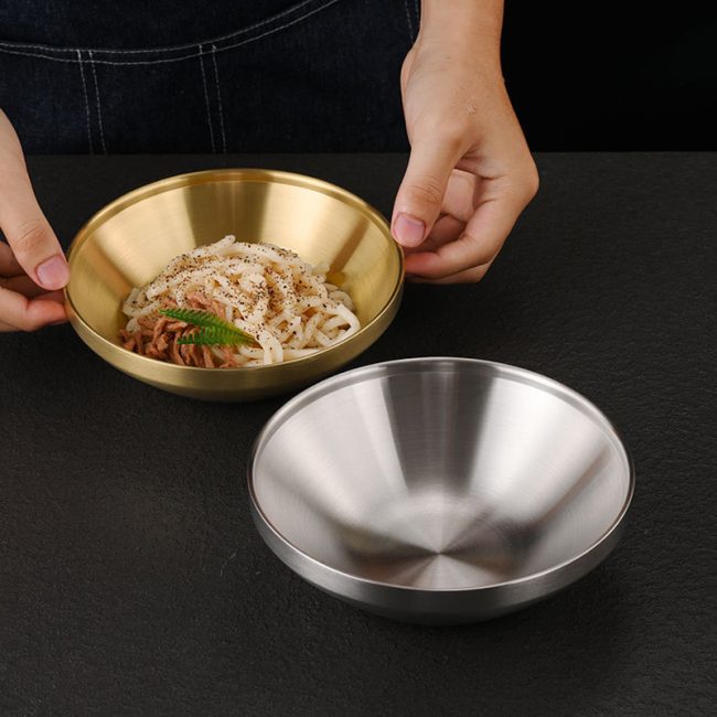 Stainless Steel 304 Double Layer Udon Bowl,Cold Noodle Bowl,Fruit Salad Bowl,Tableware For Restaurant - 图片 3