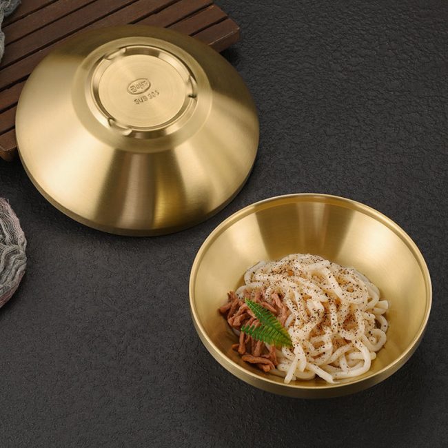 Stainless Steel 304 Double Layer Udon Bowl,Cold Noodle Bowl,Fruit Salad Bowl,Tableware For Restaurant - 图片 4