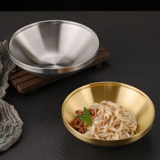 Stainless Steel 304 Double Layer Udon Bowl,Cold Noodle Bowl,Fruit Salad Bowl,Tableware For Restaurant - 图片 6