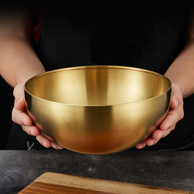Stainless Steel 201 Single Layer Fruit Salad Bowl,Cold Noodle Bowl,Rice Mixing Bowl,Tableware For Restaurant - 图片 6