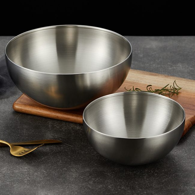 Stainless Steel 201 Single Layer Fruit Salad Bowl,Cold Noodle Bowl,Rice Mixing Bowl,Tableware For Restaurant - 图片 7