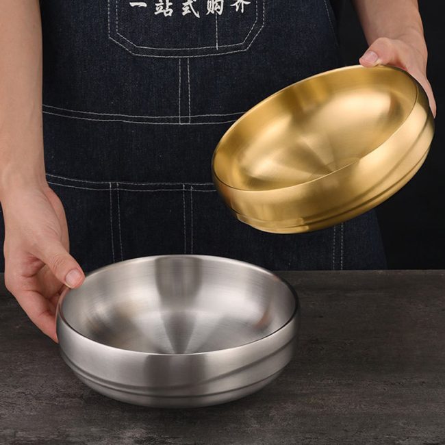 Stainless Steel 201 Double Layer Corrugated Bowl,Cold Noodle Bowl,Soup Bowl,Tableware For Restaurant - 图片 4