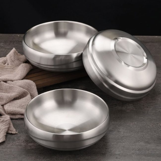 Stainless Steel 201 Double Layer Corrugated Bowl,Cold Noodle Bowl,Soup Bowl,Tableware For Restaurant - 图片 5