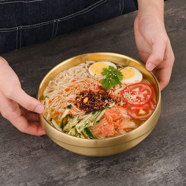 Stainless Steel 201 Double Layer Corrugated Bowl,Cold Noodle Bowl,Soup Bowl,Tableware For Restaurant - 图片 7