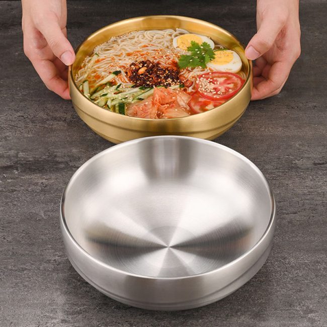 Stainless Steel 201 Double Layer Corrugated Bowl,Cold Noodle Bowl,Soup Bowl,Tableware For Restaurant - 图片 8