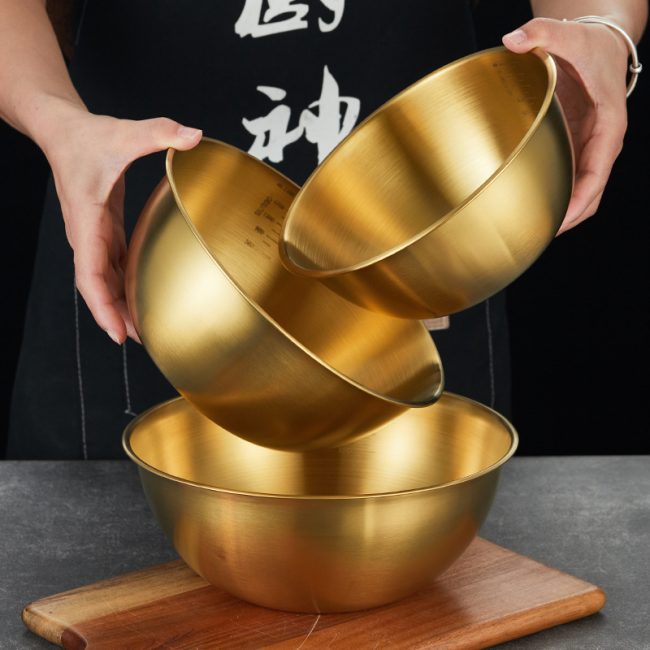Stainless Steel 201 Salad Basin With Scale,Salad Bowl,Soup Basin,Cooking Basin,Mixing Bowl,Tableware For Restaurant - 图片 2