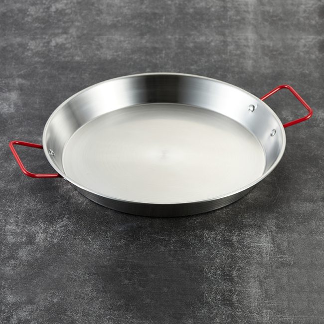 Stainless Steel Double Ear Seafood Plate Red Handle,Fried Chicken Plate,Flat Bottomed Dry Pan,Wholesale Tableware For Restaurant - 图片 4