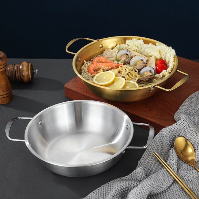 Stainless Steel Double Ear Seafood Pot,Instant Noodle Pot,Hot Pot,Soup Pot,Tableware For Restaurant - 图片 3